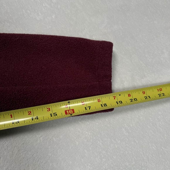 The North Face Jacket Womens Medium Red Fleece 1/4 Zip Pullover Pockets Soft - Picture 9 of 9